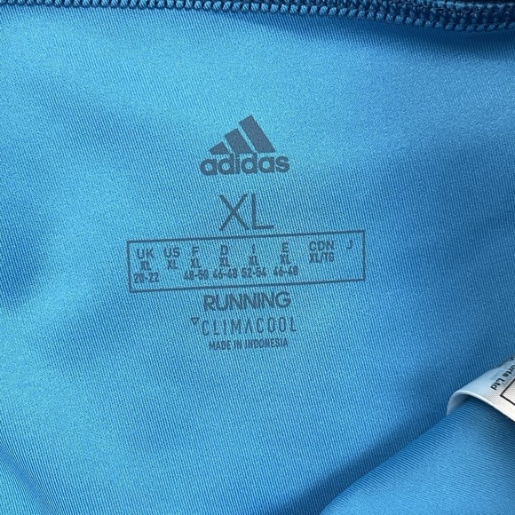 Adidas ClimaCool Running Leggings XL Blue Geometric Pattern Compression Pants - Picture 2 of 4